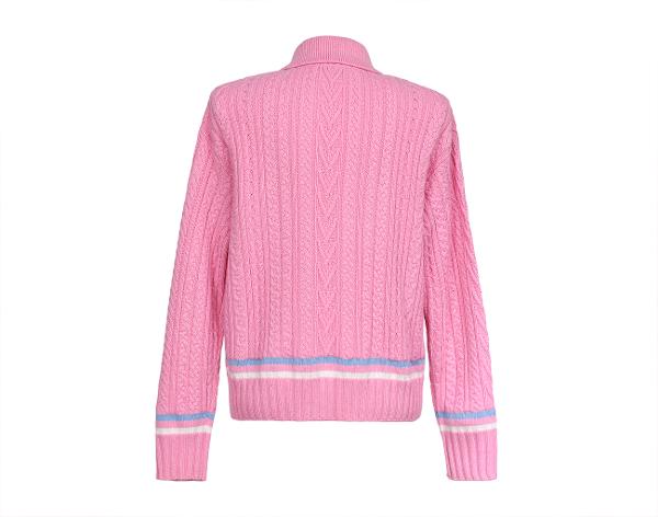 샤넬 캐시미어 더블 포켓 재킷 핑크 에크루 블루 36