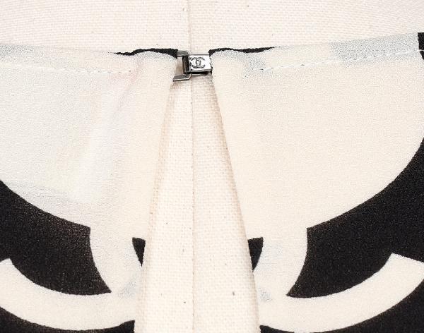 샤넬 CC 실크 드레스 블랙 에크루 38