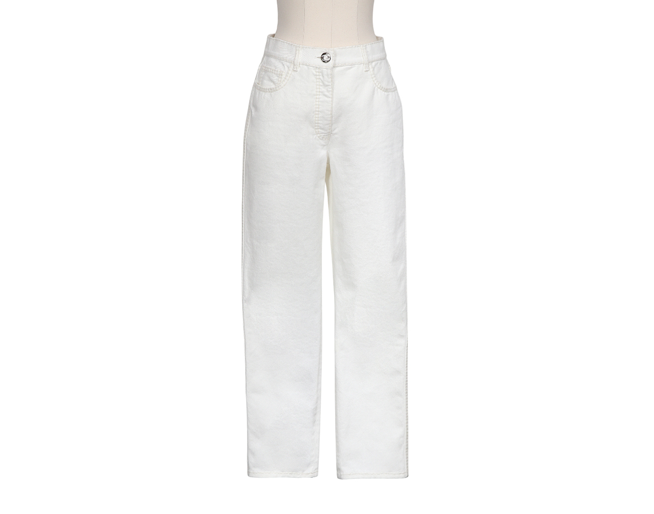 샤넬 로고 백포켓 데님 팬츠 화이트 34