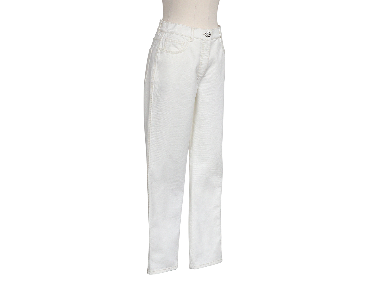 샤넬 로고 백포켓 데님 팬츠 화이트 34