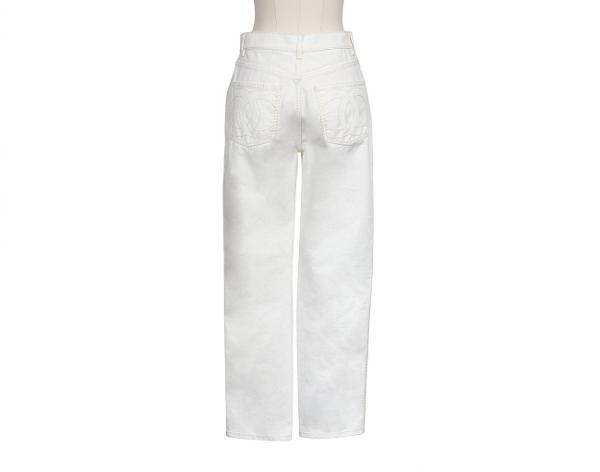 샤넬 로고 백포켓 데님 팬츠 화이트 34