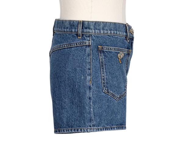 샤넬 젬버튼 투포켓 데님 쇼츠 블루 36