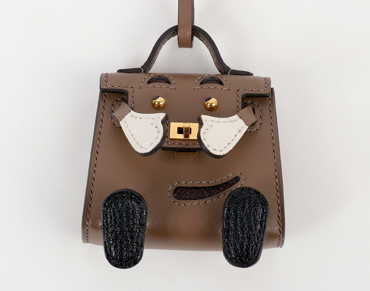 에르메스 켈리돌 백참 에토프 루즈 셀리에 나타 블랙 금장