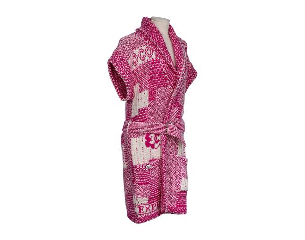 샤넬 코코 익스프레스 베스트 가디건 푸시아 핑크 화이트 36