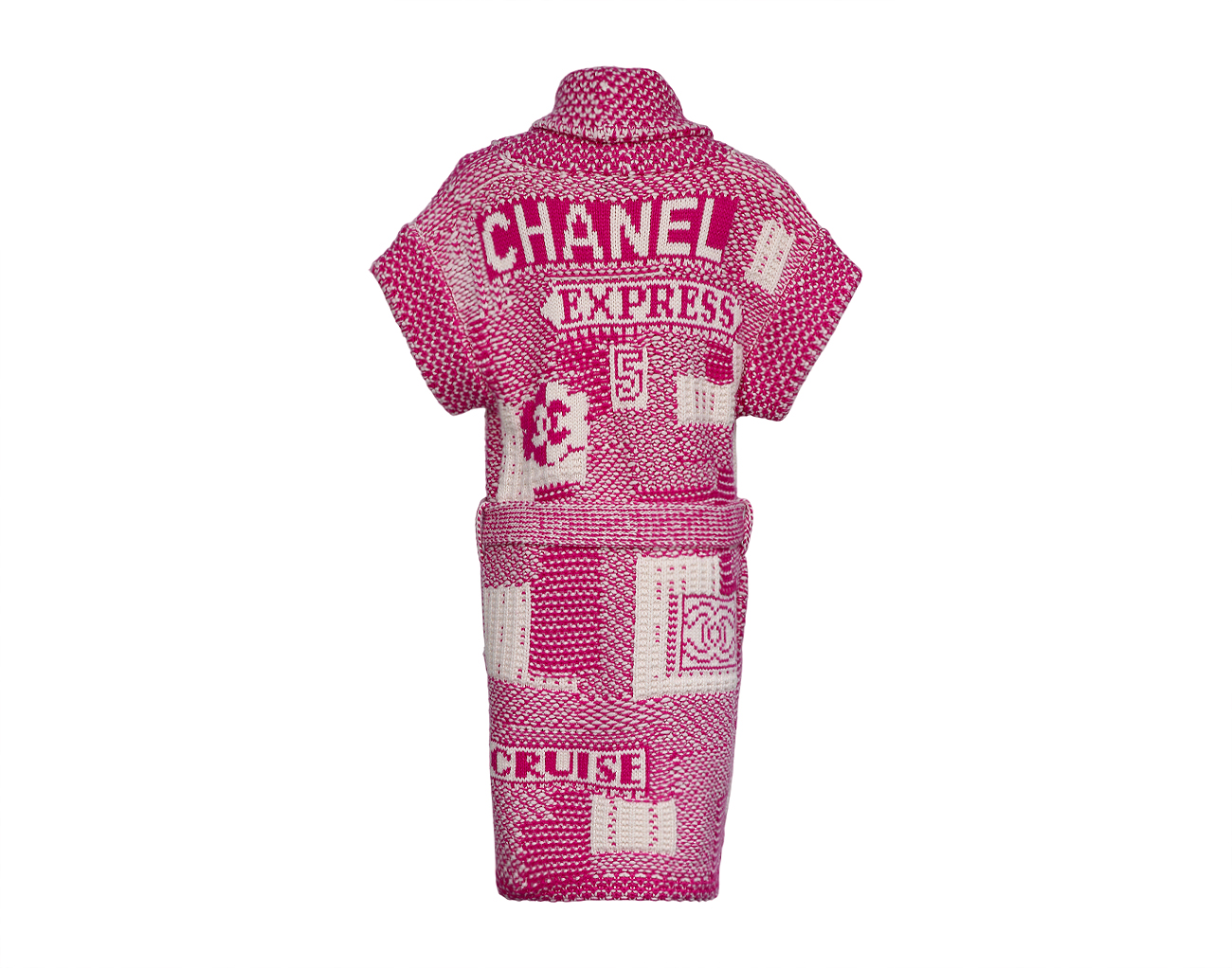 샤넬 코코 익스프레스 베스트 가디건 푸시아 핑크 화이트 36