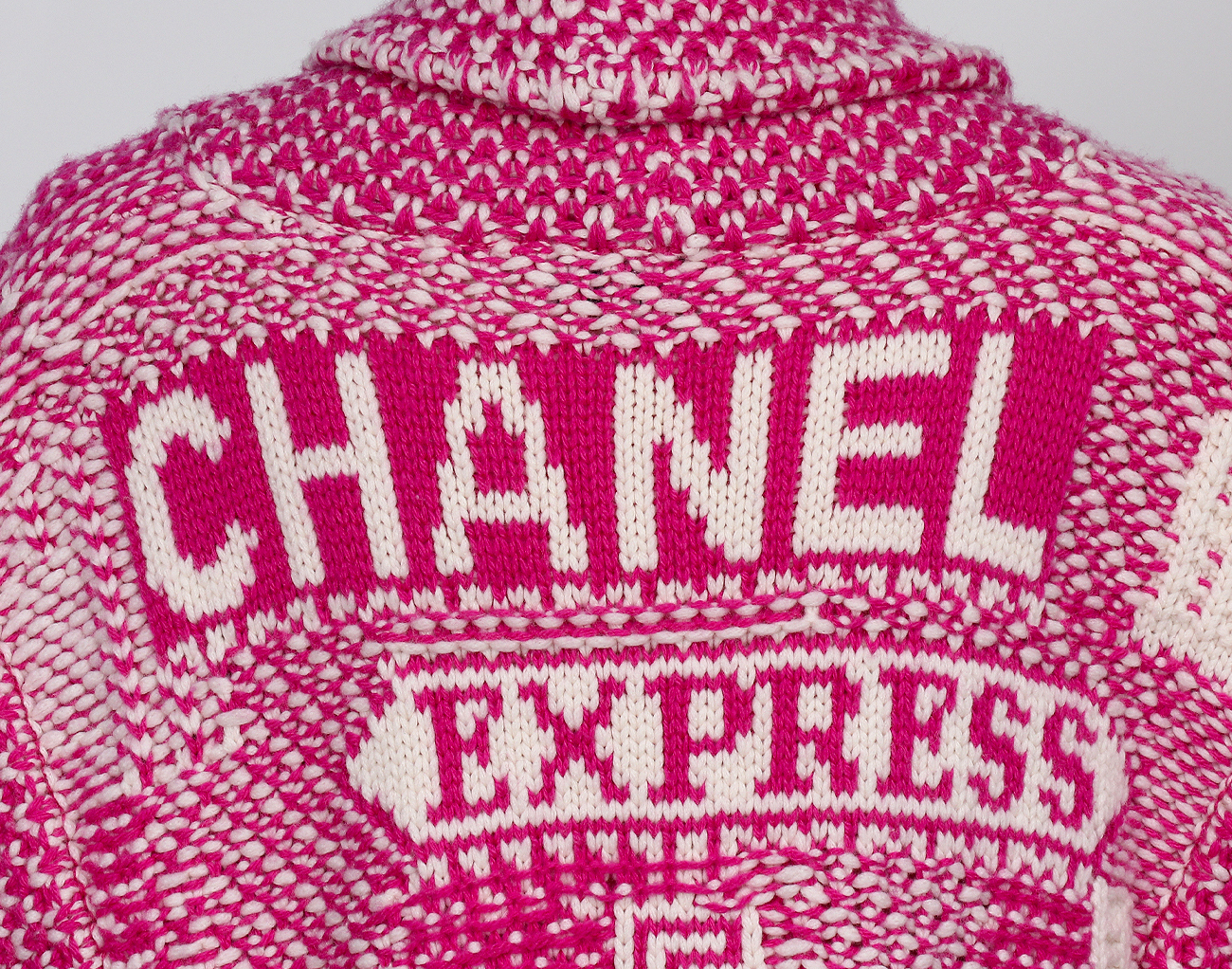 샤넬 코코 익스프레스 베스트 가디건 푸시아 핑크 화이트 36