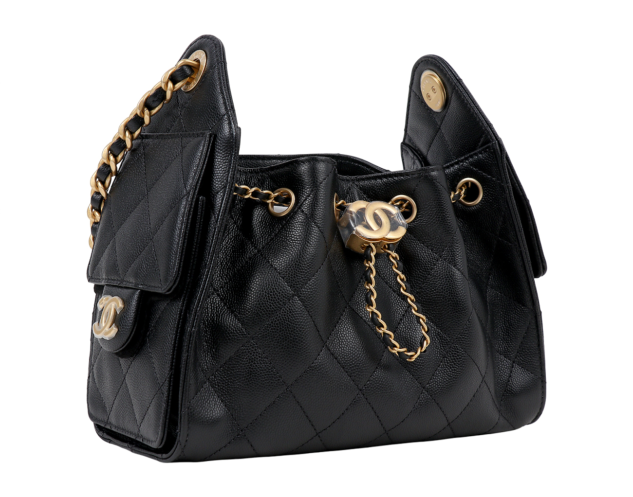 샤넬 25백 미니 블랙 금장 캐비어