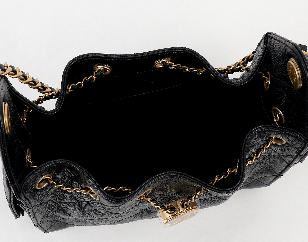 샤넬 25백 미니 블랙 금장 캐비어