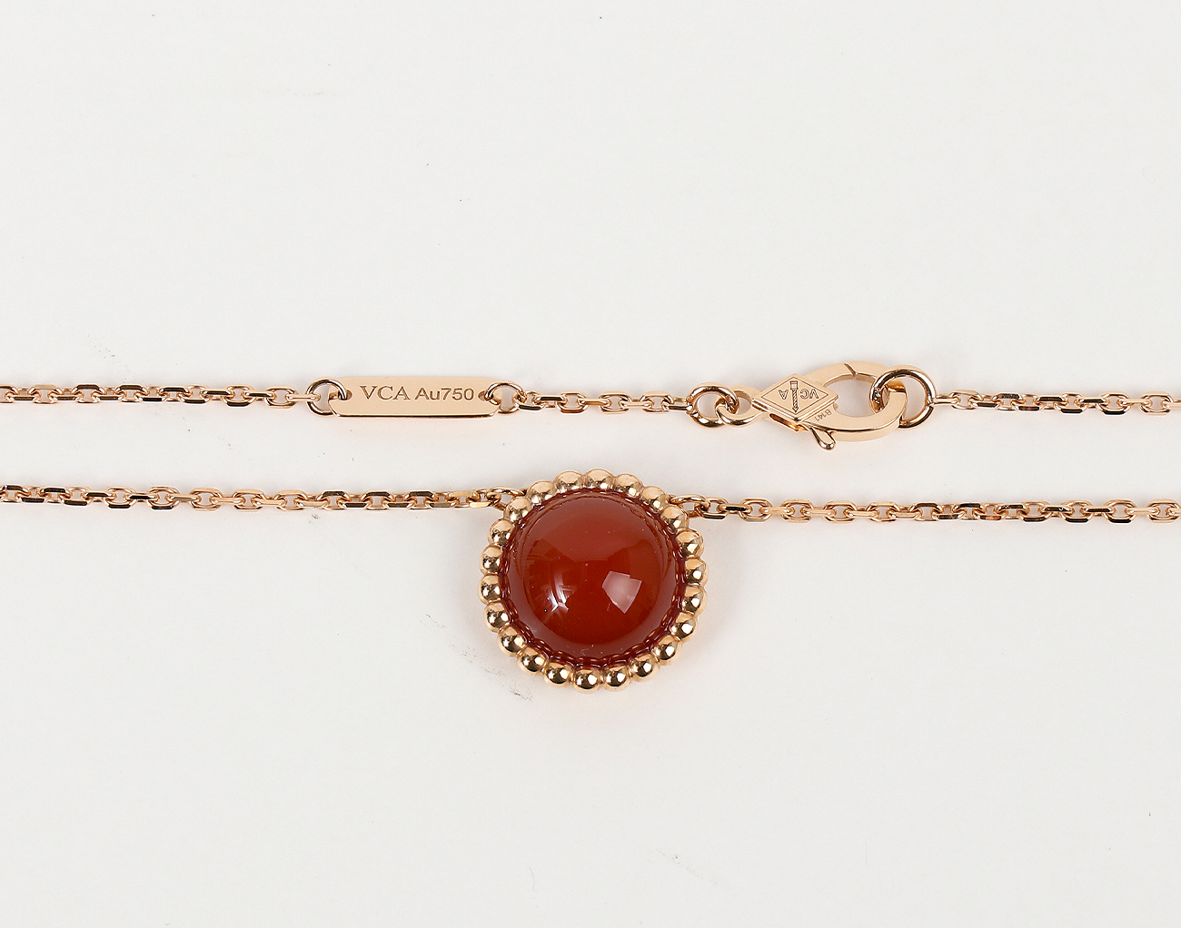반클리프아펠 뻬를리 컬러 펜던트 로즈골드 커넬리언