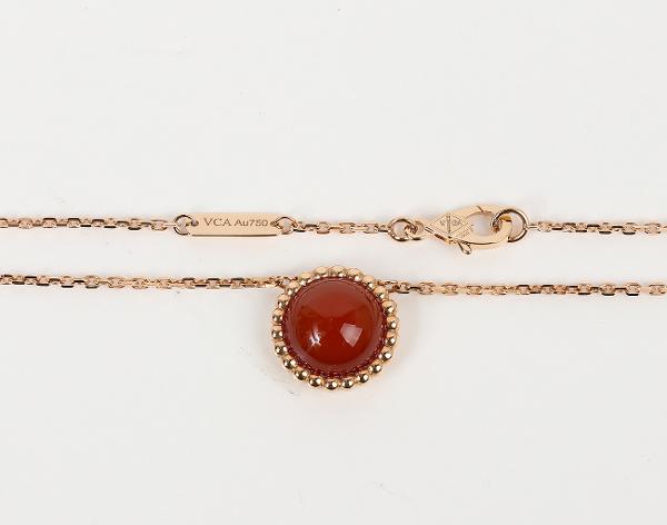 반클리프아펠 뻬를리 컬러 펜던트 로즈골드 커넬리언