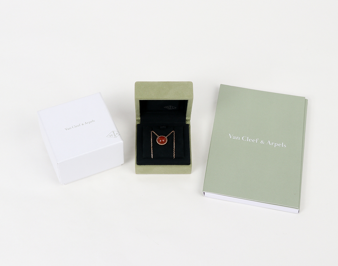 반클리프아펠 뻬를리 컬러 펜던트 로즈골드 커넬리언