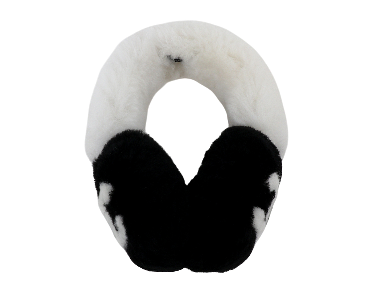 샤넬 25N 시어링 램스킨 이어머프 블랙 에크루