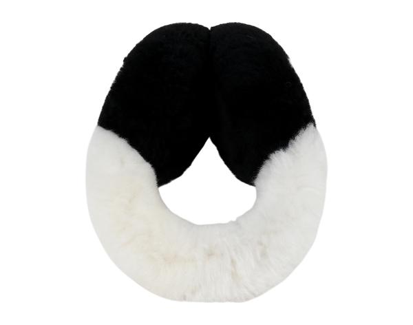 샤넬 25N 시어링 램스킨 이어머프 블랙 에크루