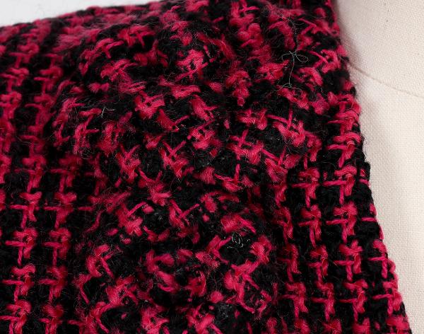 샤넬 까멜리아 트위드 재킷 핑크 블랙 34