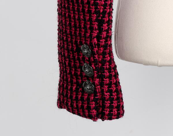 샤넬 까멜리아 트위드 재킷 핑크 블랙 34