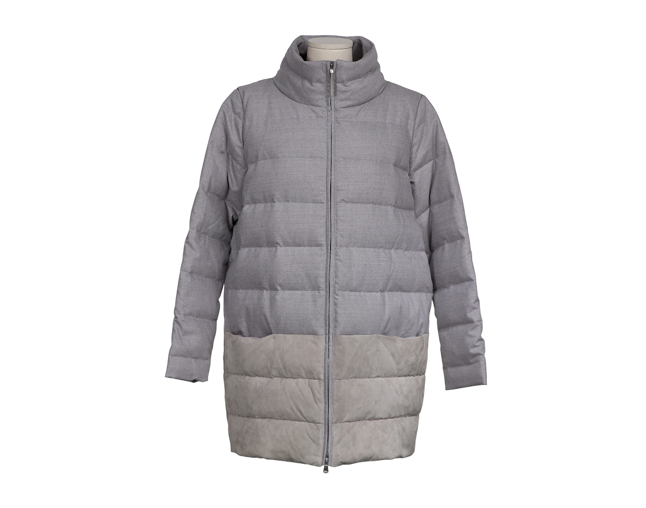 파비아나 필리피 투웨이 패딩 코트 그레이 베이지 42