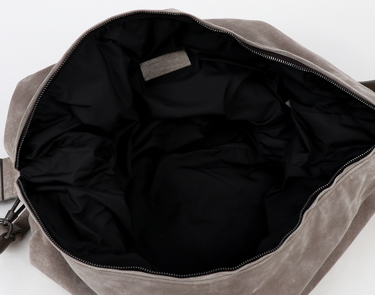 에르메네질도 제냐 스웨이드 숄더백 베이지