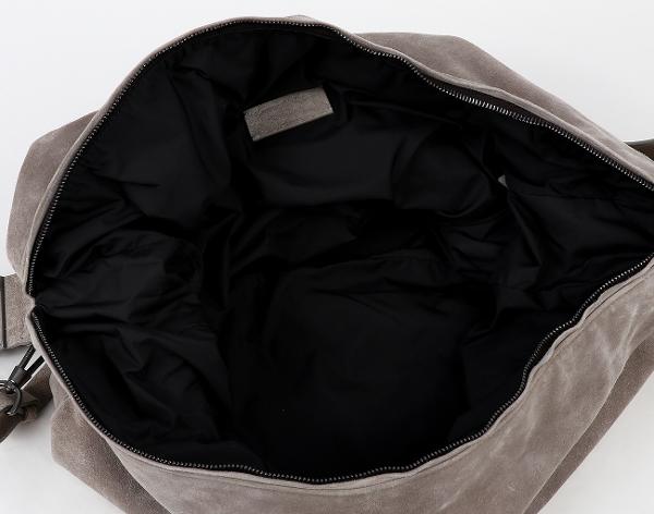 에르메네질도 제냐 스웨이드 숄더백 베이지