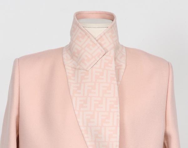 펜디 FF 더블 울 코트 핑크 42