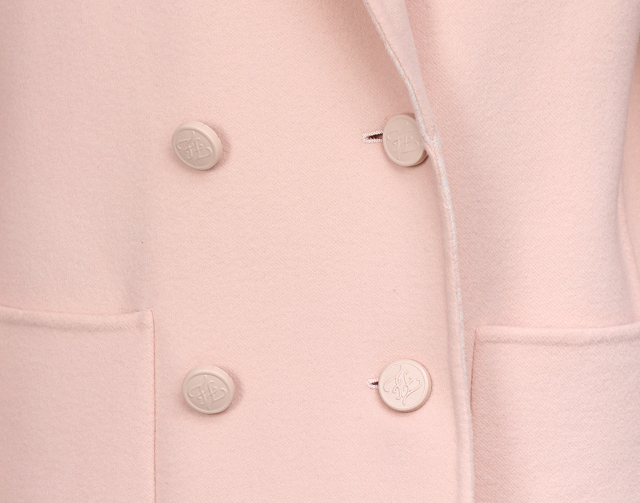 펜디 FF 더블 울 코트 핑크 42