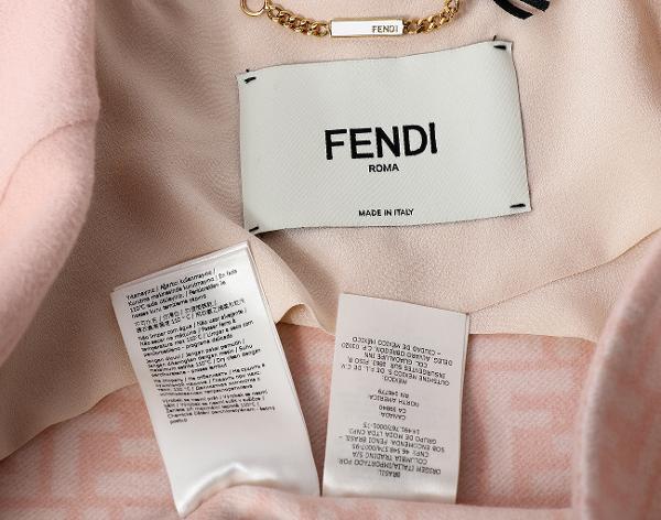 펜디 FF 더블 울 코트 핑크 42