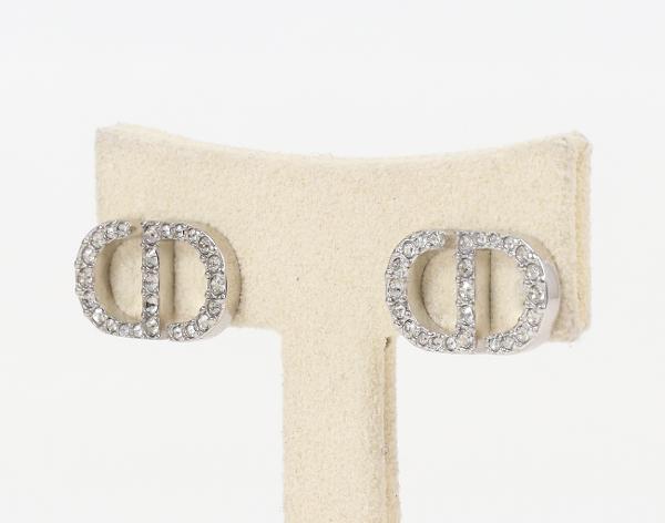 디올 쁘띠 CD 스터드 이어링 실버