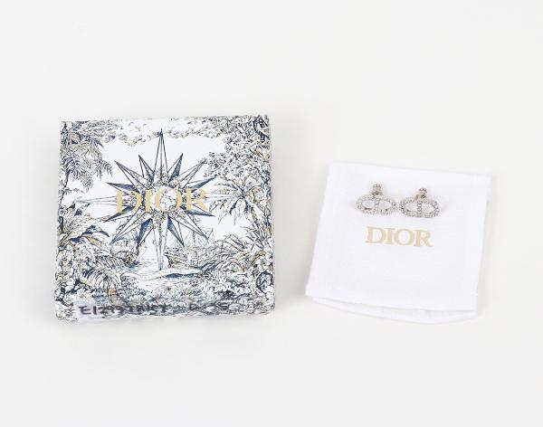 디올 쁘띠 CD 스터드 이어링 실버