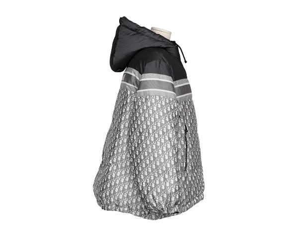 디올 리버시블 롱 푸퍼 재킷 그레이 에크루 오블리크 L