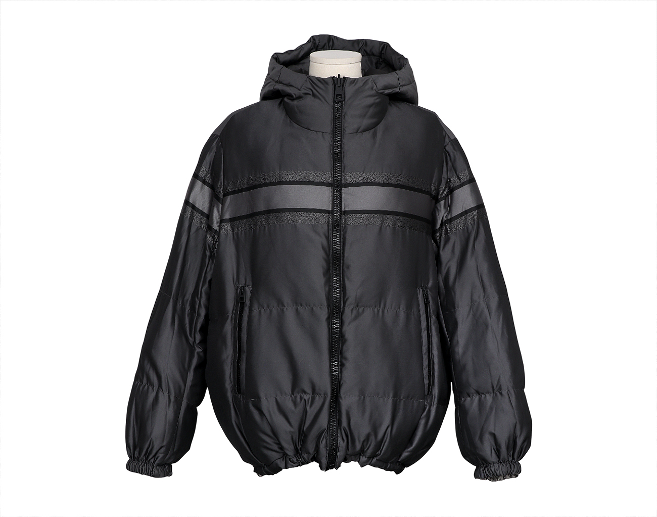 디올 리버시블 롱 푸퍼 재킷 그레이 에크루 오블리크 L