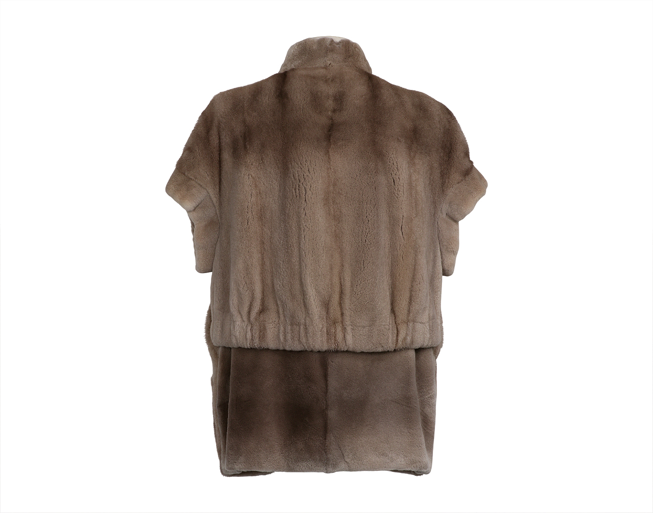 사바띠에 코펜하겐 터널 카라 박시 민소매 밍크 숏코트 베이지 38