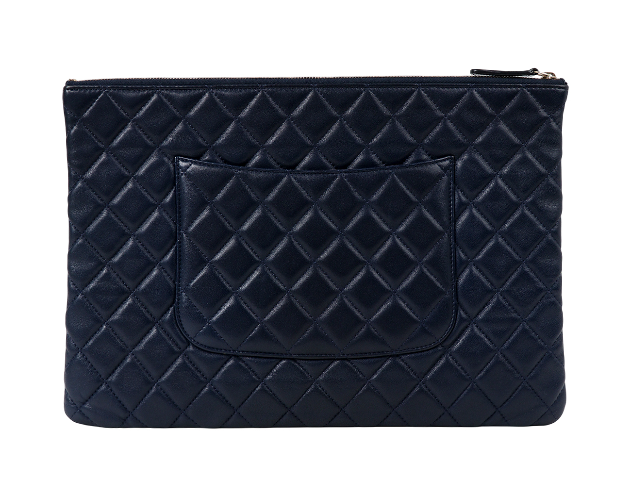 샤넬 클래식 클러치 라지 네이비 샴페인골드