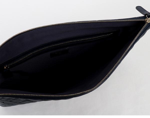 샤넬 클래식 클러치 라지 네이비 샴페인골드