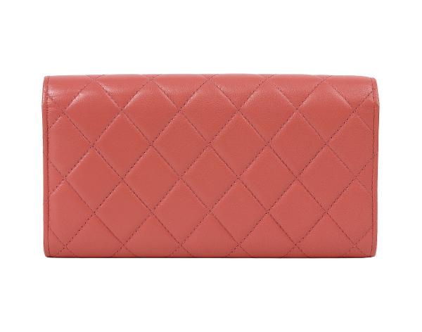 샤넬 19 체인 CC 클래식 플랩 장지갑 핑크 금장