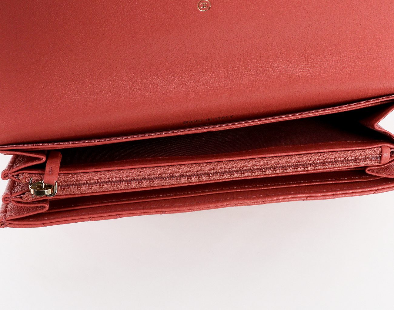 샤넬 19 체인 CC 클래식 플랩 장지갑 핑크 금장