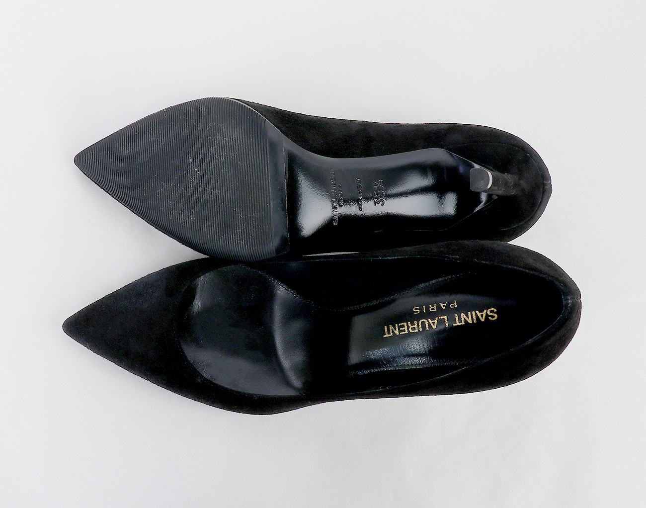 생로랑 스웨이드 클래식 펌프스 블랙 35 1/2
