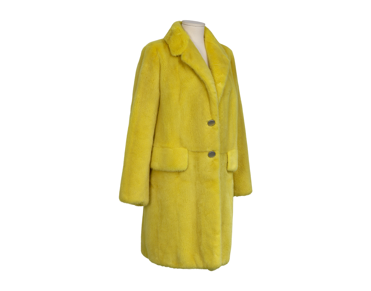 파비오가바찌 밍크 코트 옐로우 42