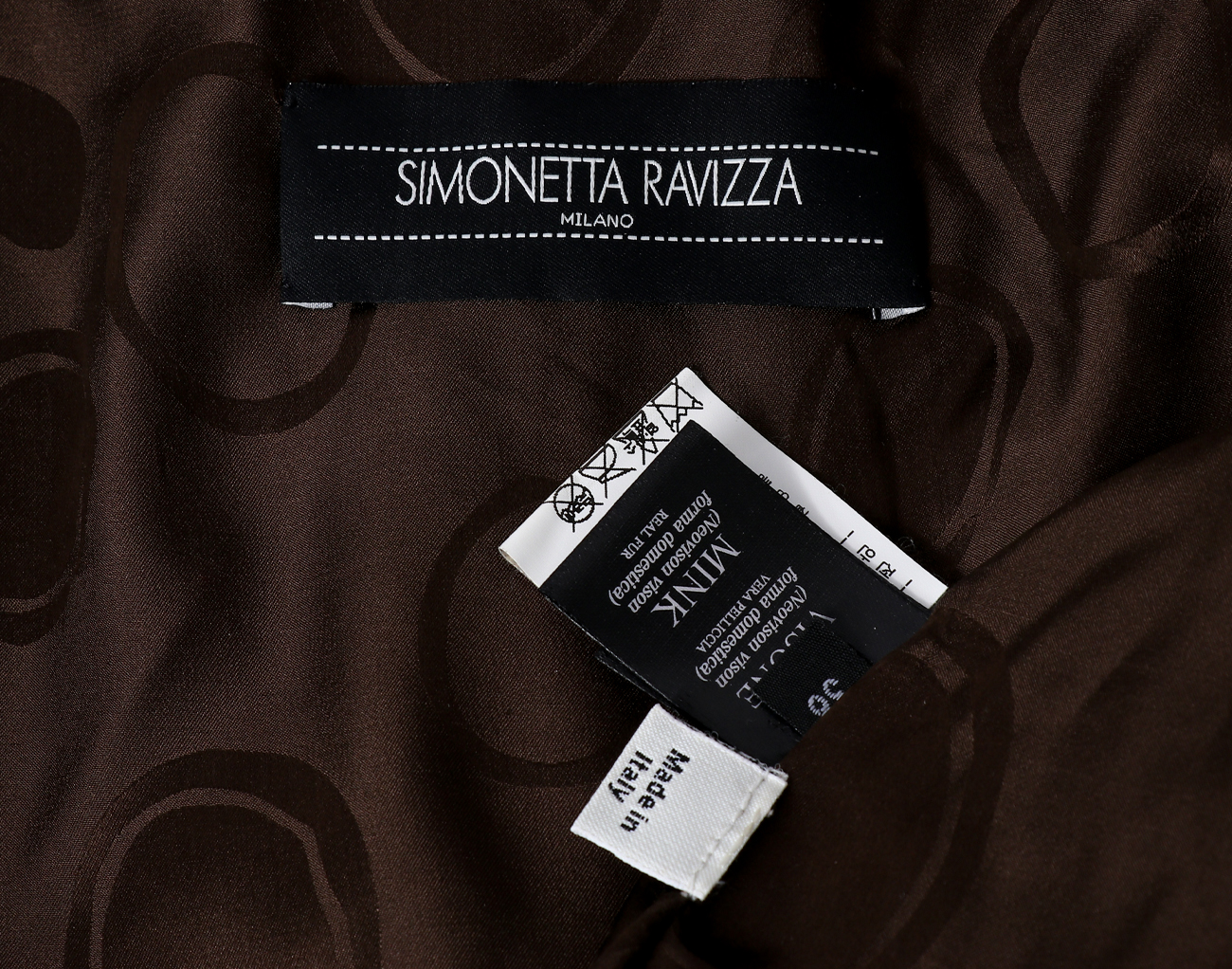 시모네타 라비짜 후드 밍크 재킷 브라운 38