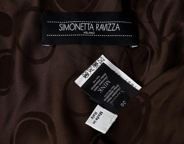 시모네타 라비짜 후드 밍크 재킷 브라운 38