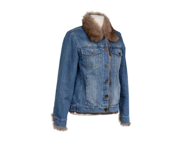 시모네타 라비짜 데님 세이블 재킷 블루 브라운 38