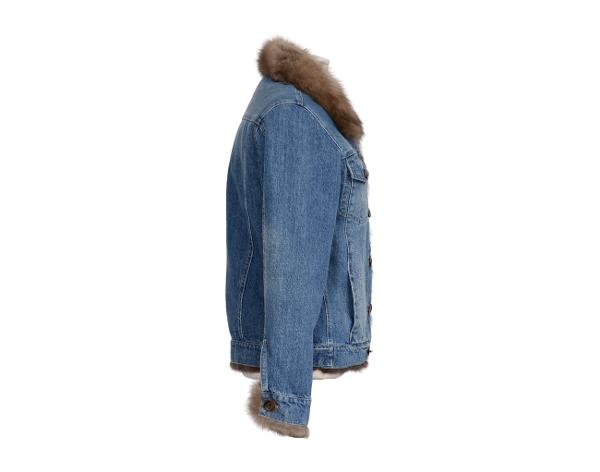 시모네타 라비짜 데님 세이블 재킷 블루 브라운 38