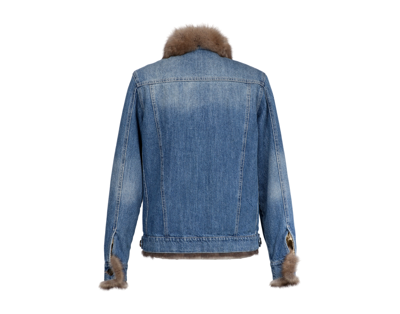 시모네타 라비짜 데님 세이블 재킷 블루 브라운 38