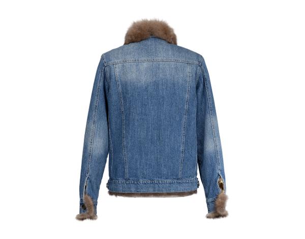 시모네타 라비짜 데님 세이블 재킷 블루 브라운 38