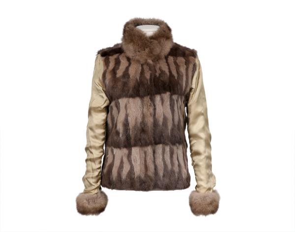 시모네타 라비짜 데님 세이블 재킷 블루 브라운 38