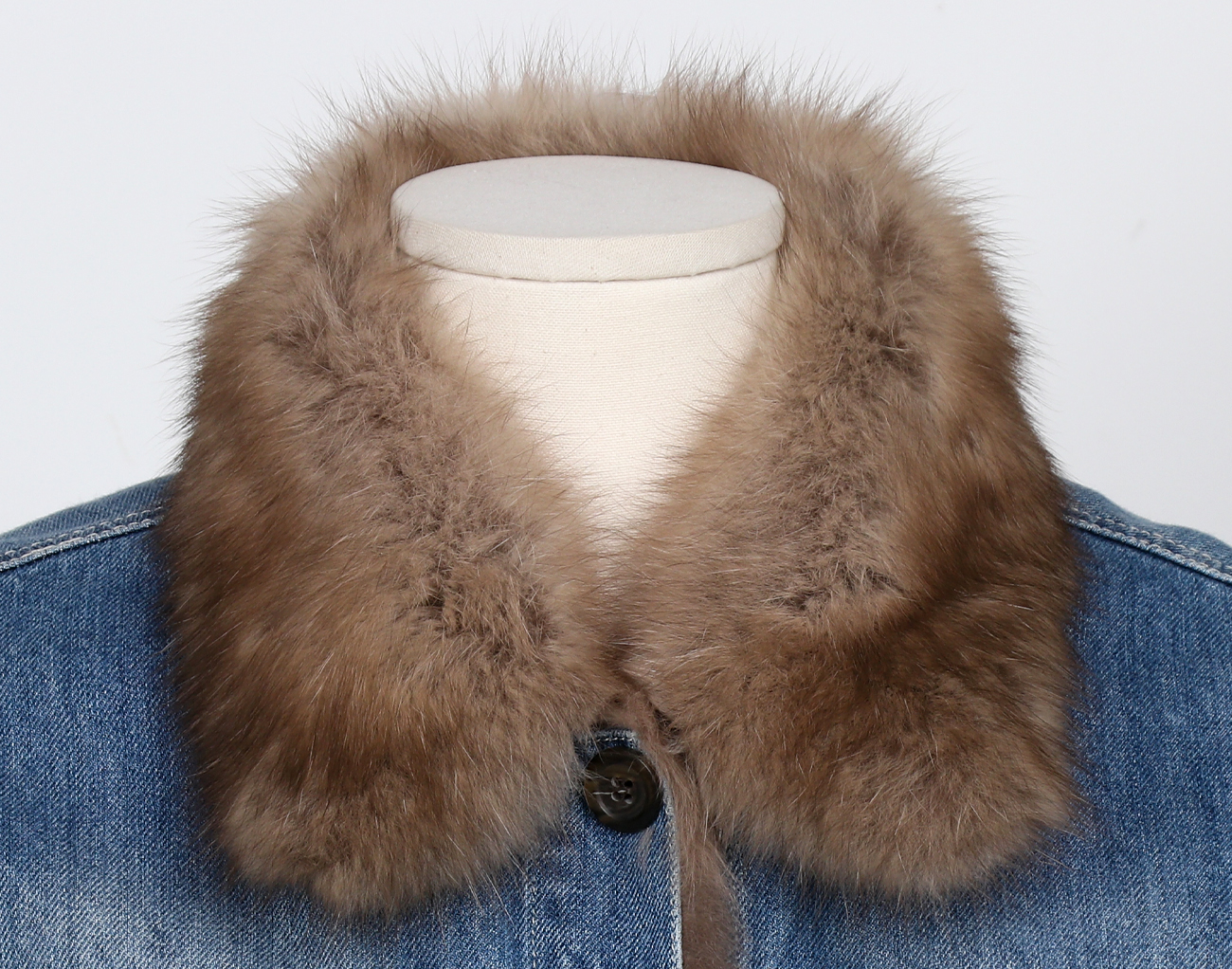 시모네타 라비짜 데님 세이블 재킷 블루 브라운 38