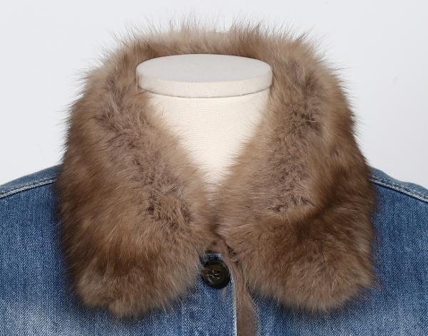 시모네타 라비짜 데님 세이블 재킷 블루 브라운 38