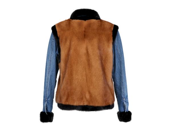 시모네타 라비짜 리버시블 데님 밍크 재킷 블루 블랙 브라운 38