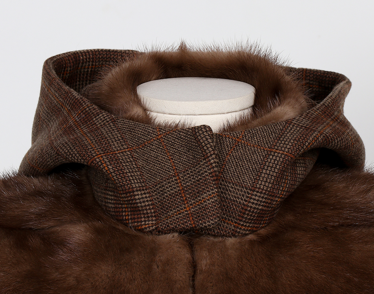 블랑샤 후드 밍크 재킷 브라운 38