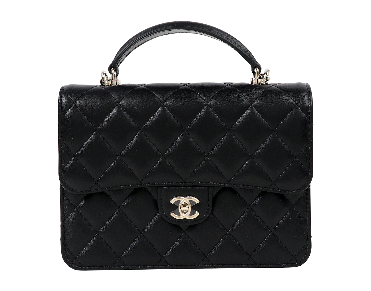 샤넬 탑핸들 스쿨백팩 블랙 샴페인골드