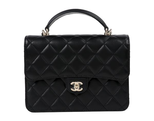 샤넬 탑핸들 스쿨백팩 블랙 샴페인골드