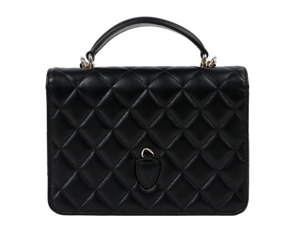 샤넬 탑핸들 스쿨백팩 블랙 샴페인골드